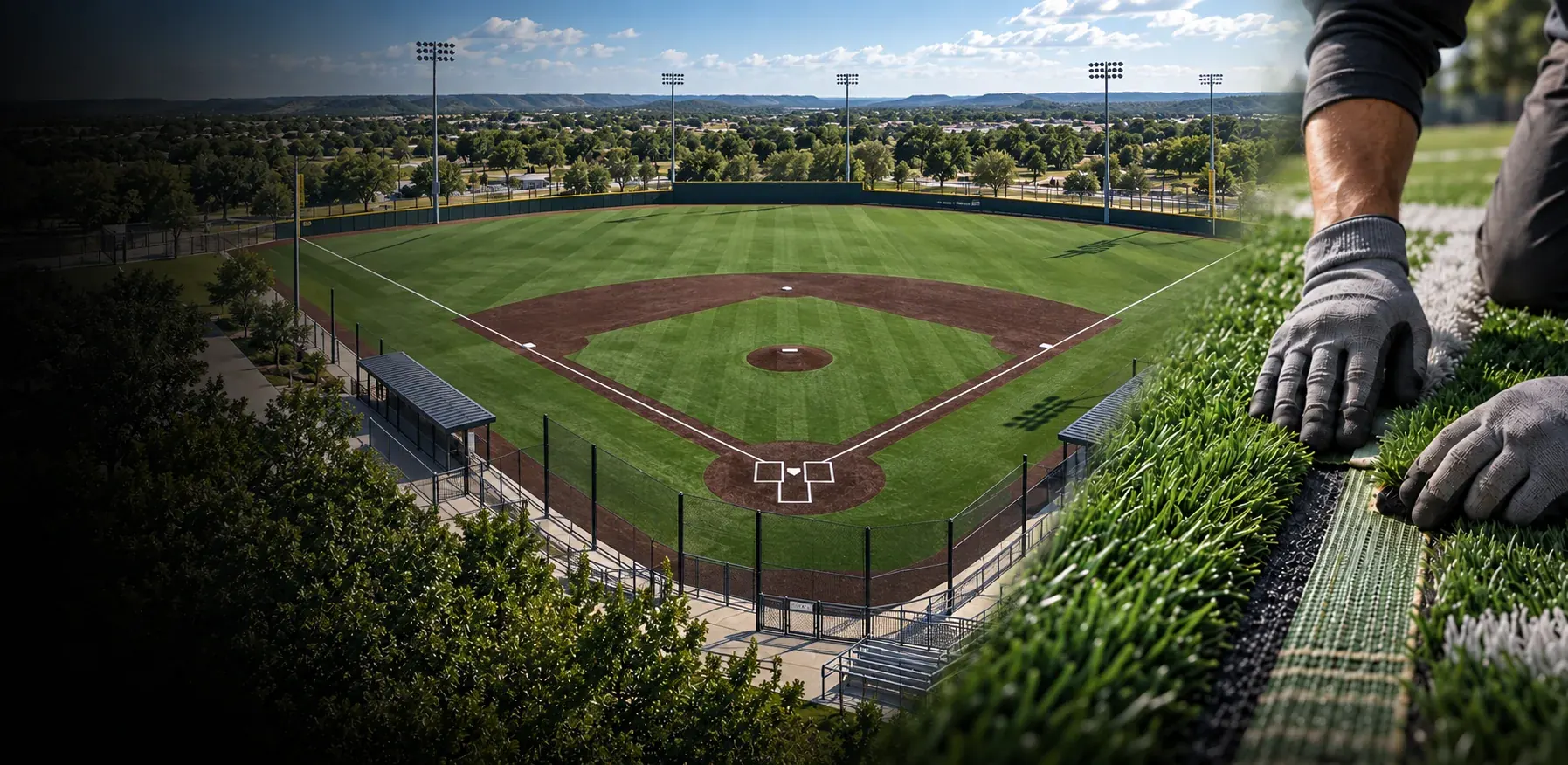 Baseball field construction and artificial turf installation by Diamond Field Systems